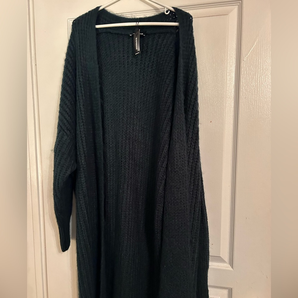 Express green cardigan
